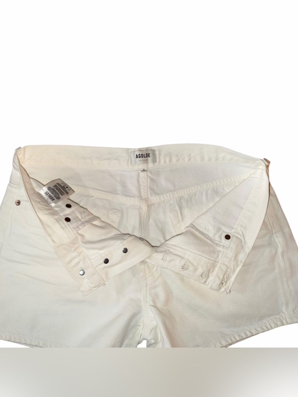 AGOLDE Parker Long White Jean Shorts Women’s Size 31 - Picture 5 of 7